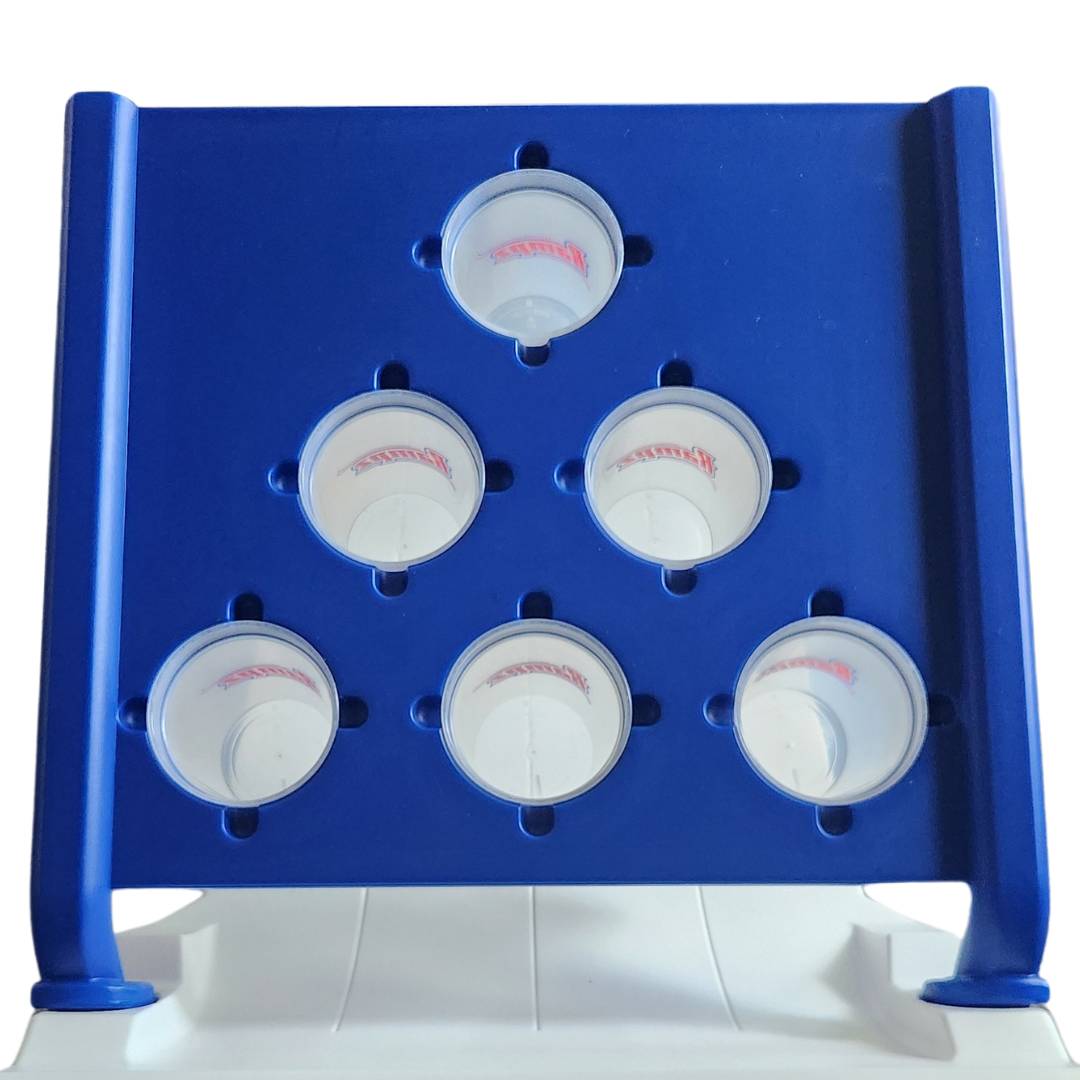 Front view of the Cupz target. To win Cupz game mode, be the first to hit all 6 cups.
