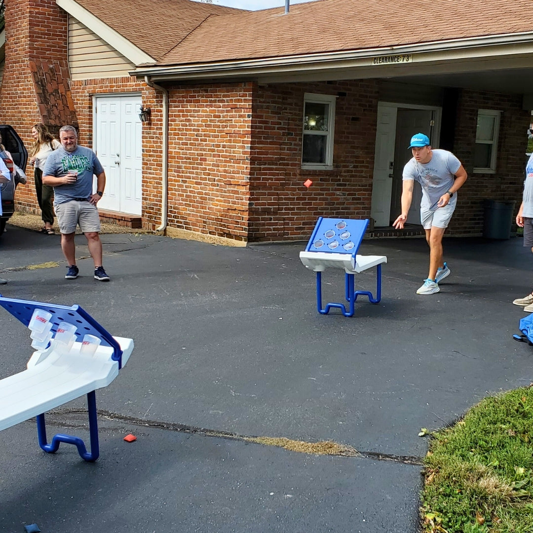playing the Cupz game mode of Rampz in a parking lot