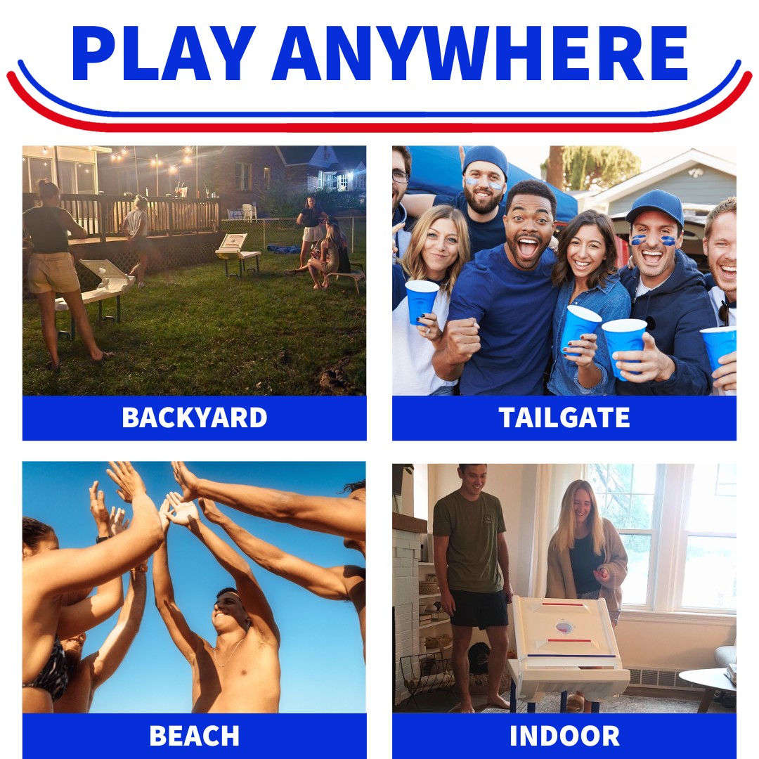 Play Rampz anywhere, whether in your backyard, at a tailgate, the beach, or even indoor!